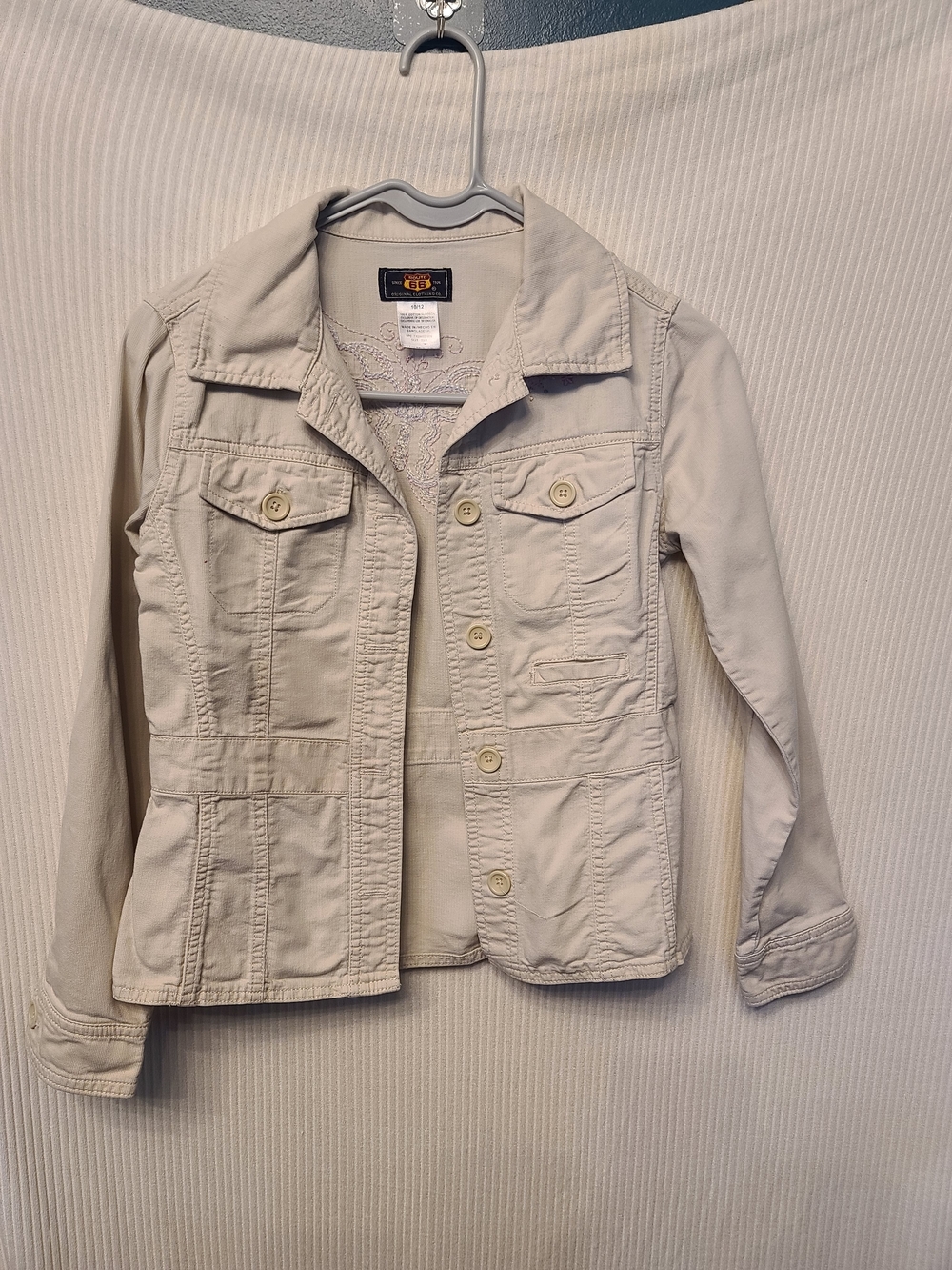 Route 66 Women's Light Beige Button-Front Jean Jacket